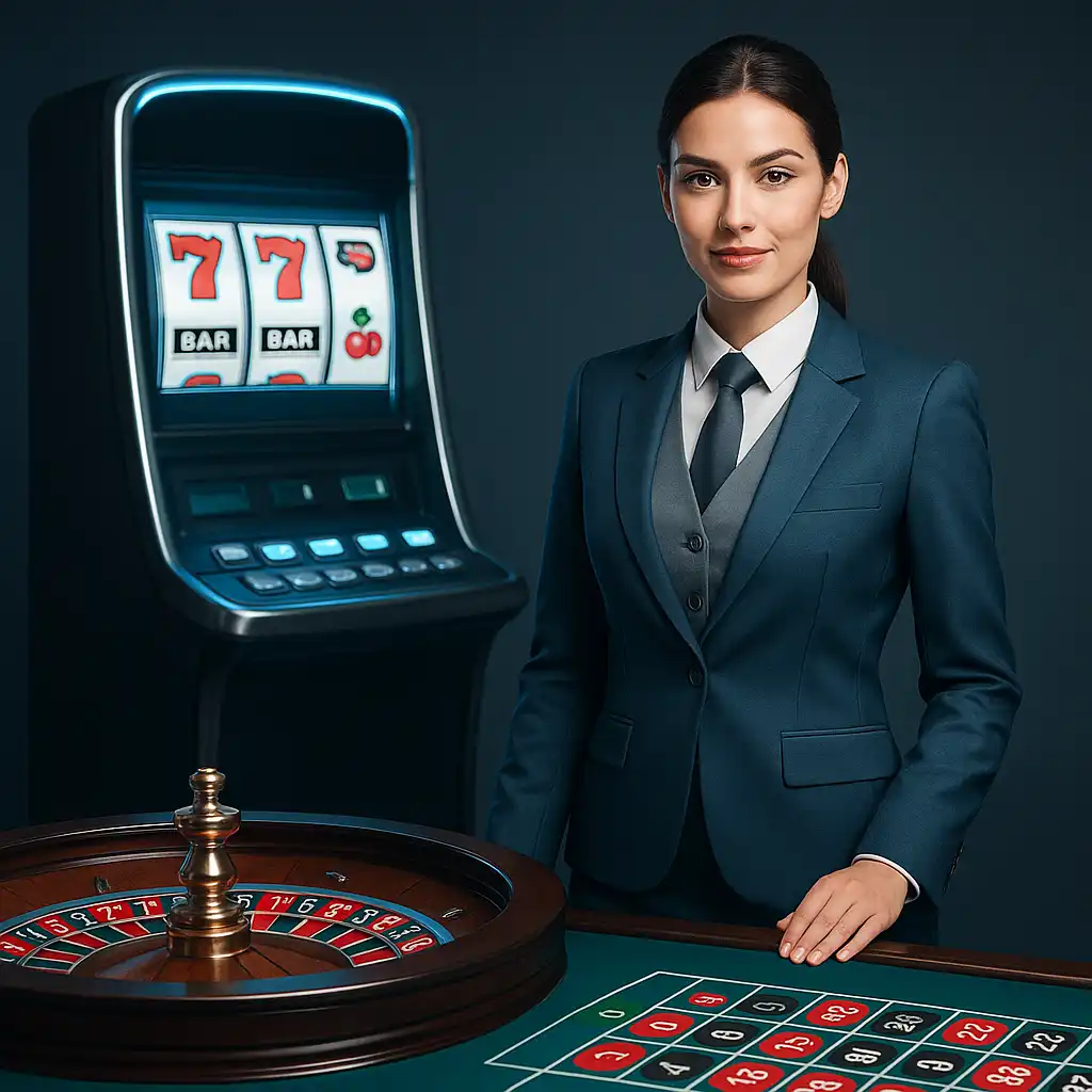 Croupière et machines à sous du casino en ligne Westace